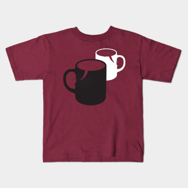 cups & faces Kids T-Shirt by unremarkable